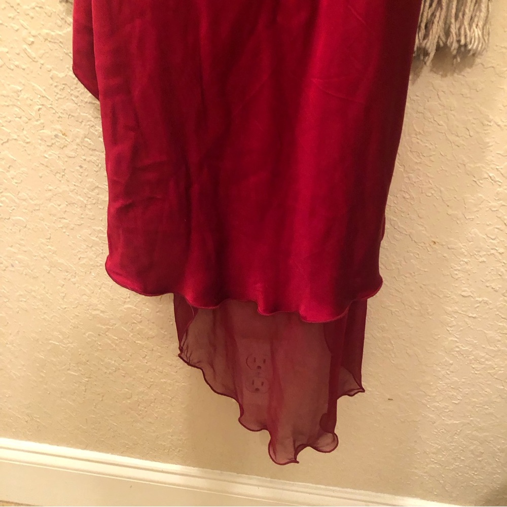 Cache Silk Vintage Dress Red Size 4 - Picture 10 of 15